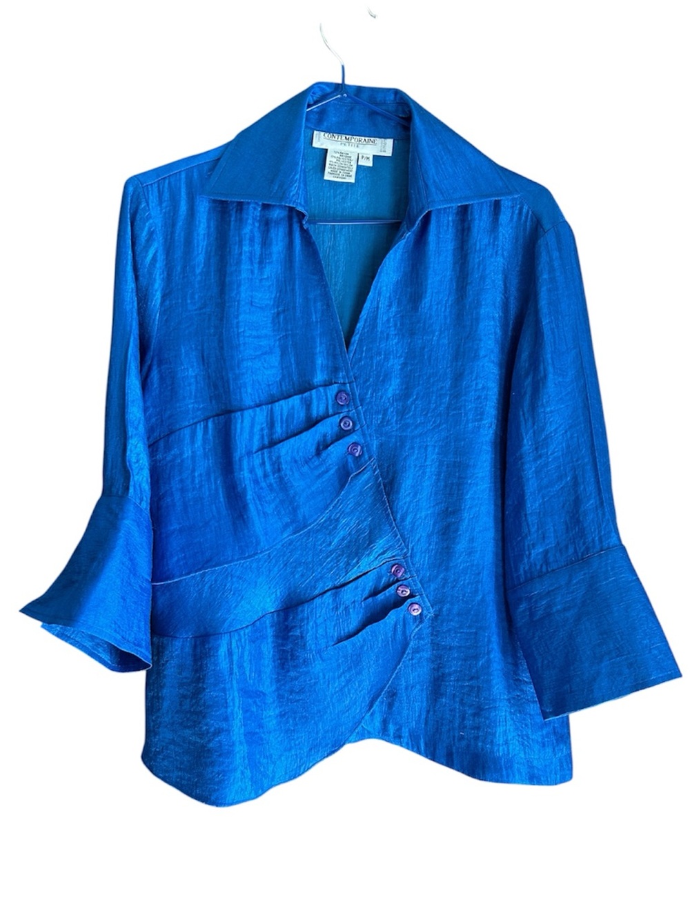 Simons Vibrant Blue Asymmetric Petite Women's Jacket